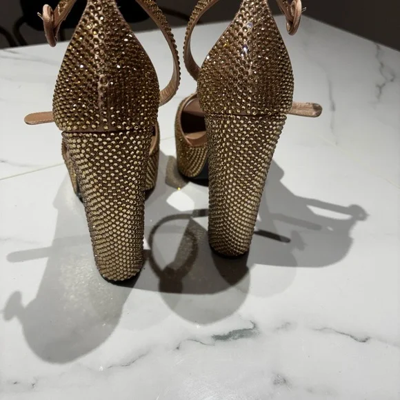 Prada Women's Tan Embellished Sandals - Picture 3 of 7